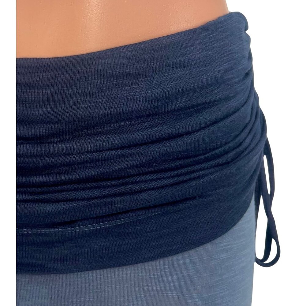 Young Fabulous & Broke Blue Ombre Fold Over Waist Ruched Sides Boho Maxi Skirt - Picture 4 of 16
